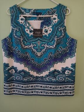 Nwt Rsvp Talbots Sleeveless Lined Boxy Top